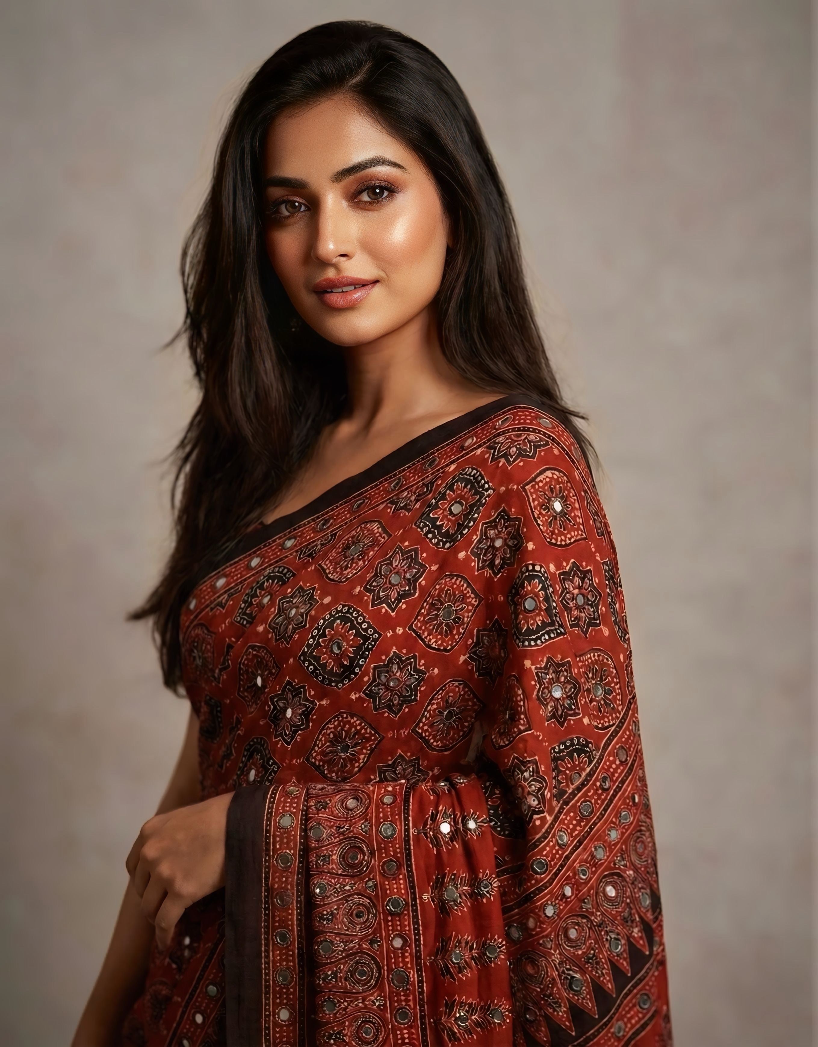 Meher | The Plain Ajrakh Edit - Zari by Priyanka