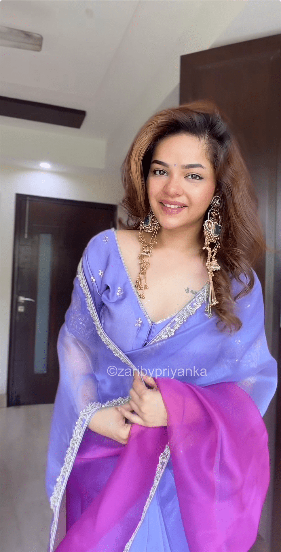 GULABI - Designer Drapes - Zari by Priyanka