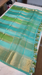 Laya -  Pure Organza Silk Stripe Rangkat Saree