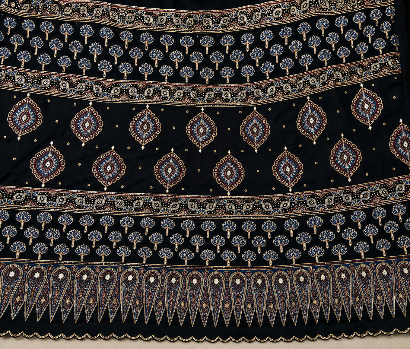 Kanak - Designer Ajrakh Handworked Saree