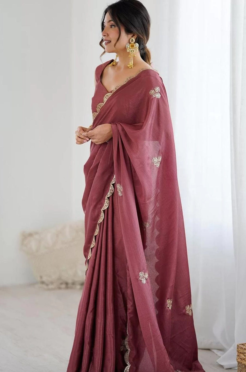 Arti - Soft Chiffon Sequins Saree
