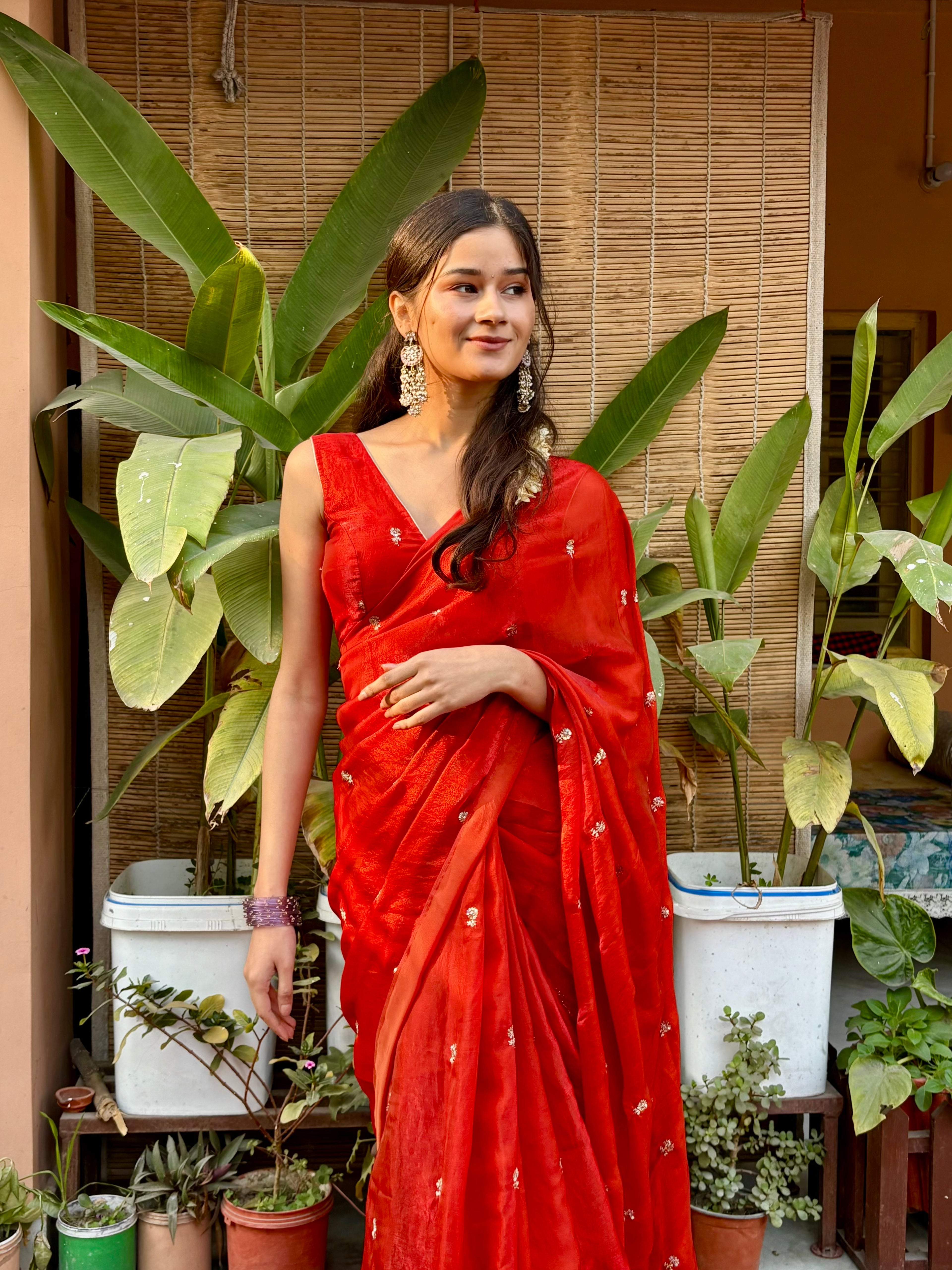 Malar - Crepe Shimmer saree