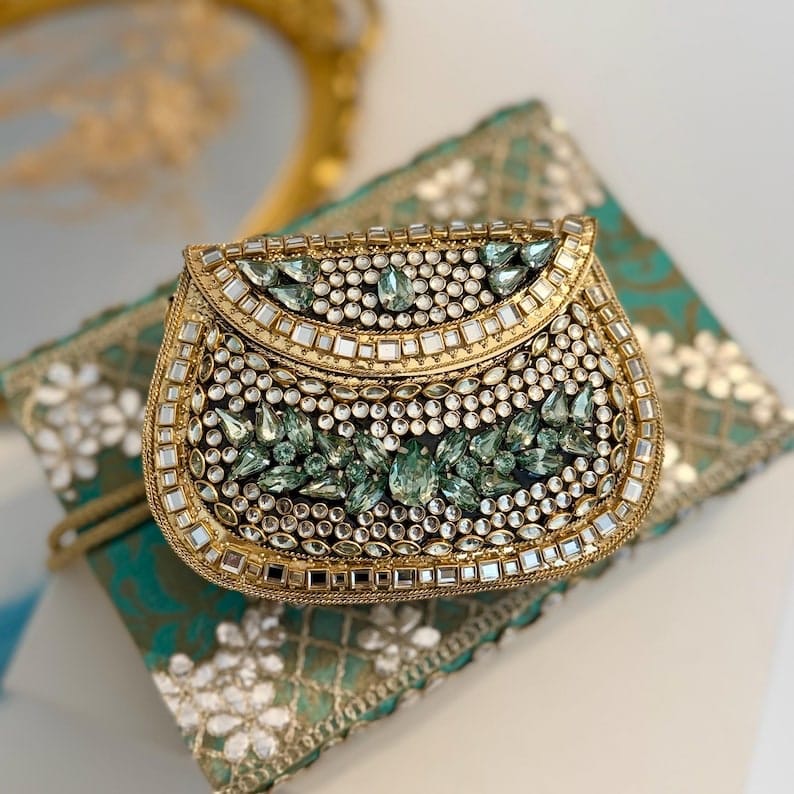 ZP11- Exclusive Hand Carved High Metal Clutch