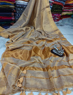 Swarna - Gold Tissue Soft Linen Saree