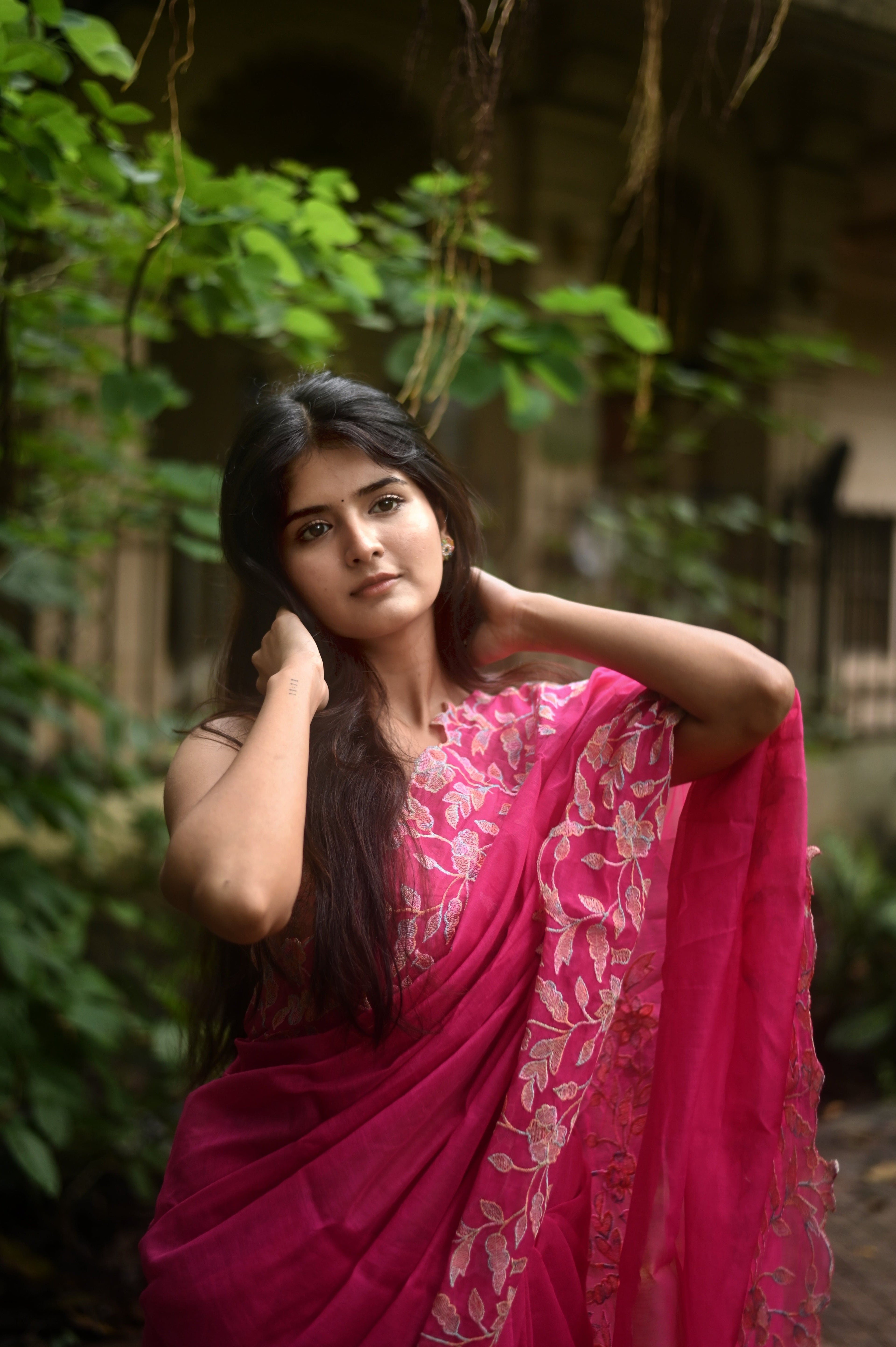 Divya - Premium Chanderi Saree with Multi-Thread Embroidery