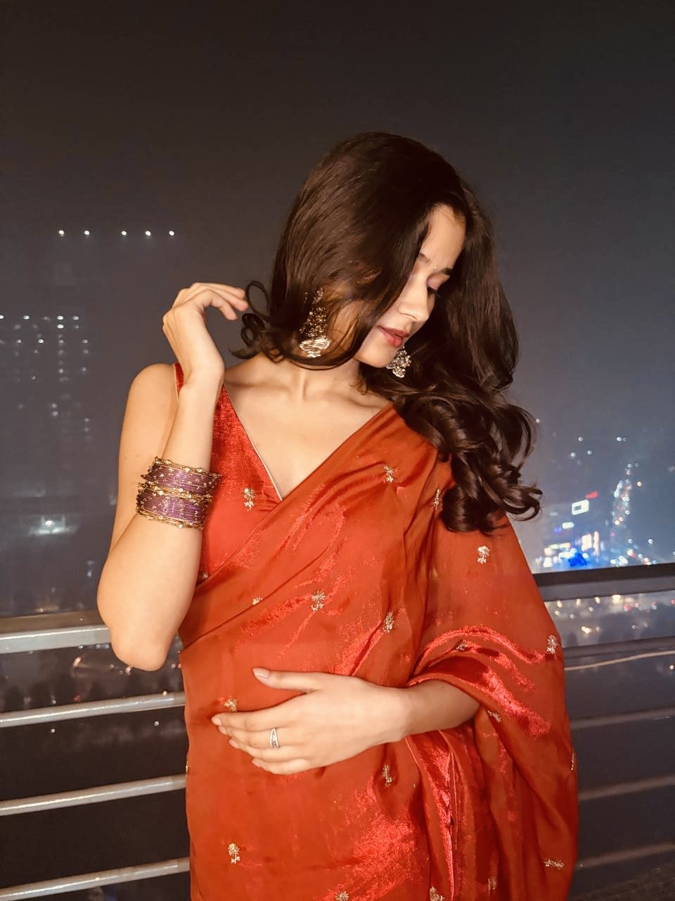 Malar - Crepe Shimmer saree