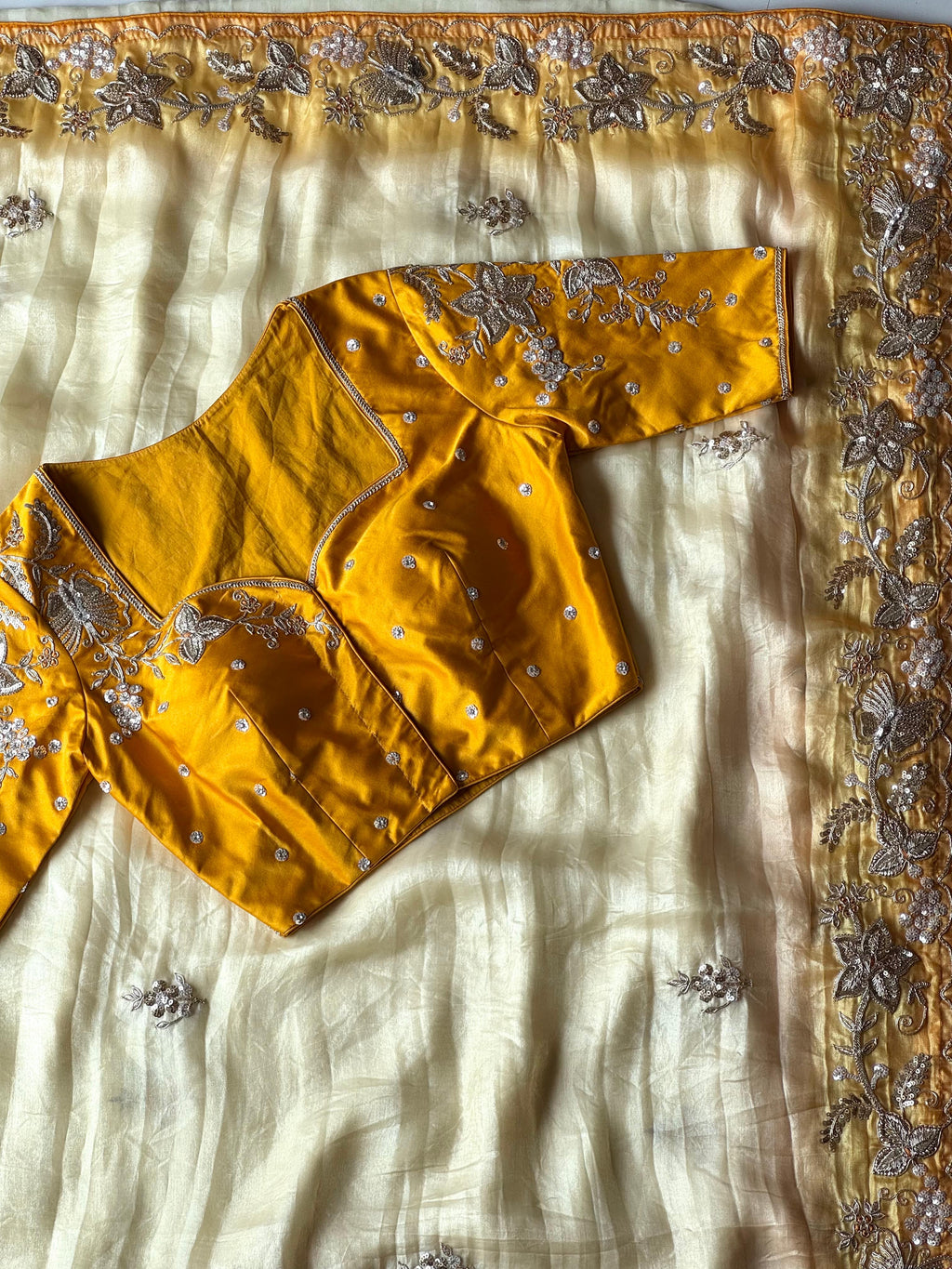 Nehali - Soft Space Silk Handwork Saree