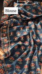 GUL | Handcrafted Ajrakh Couture Saree with Heavy Handwork [Ready to Dispatch]