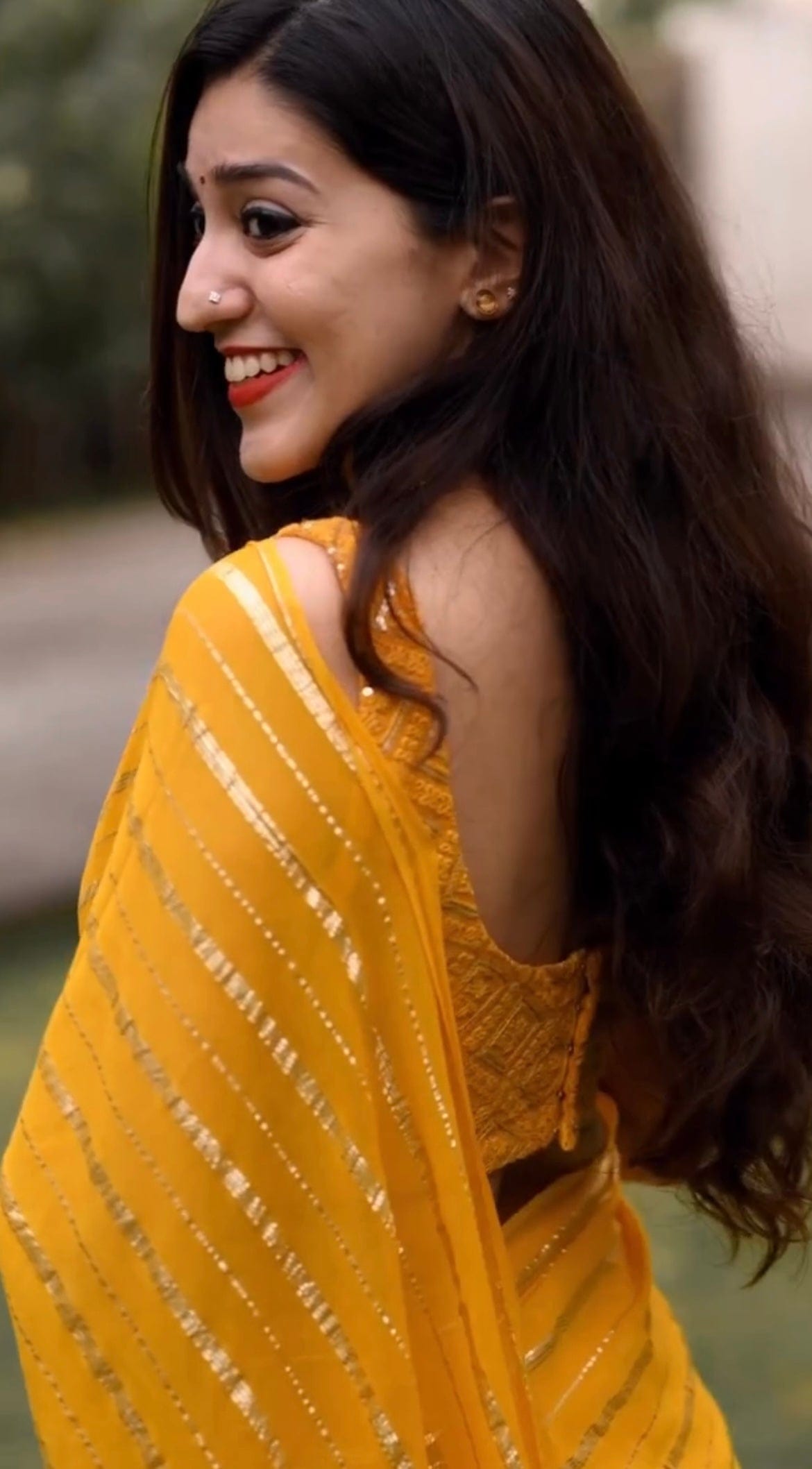 Liz - Georgette saree with Chikankari Blouse