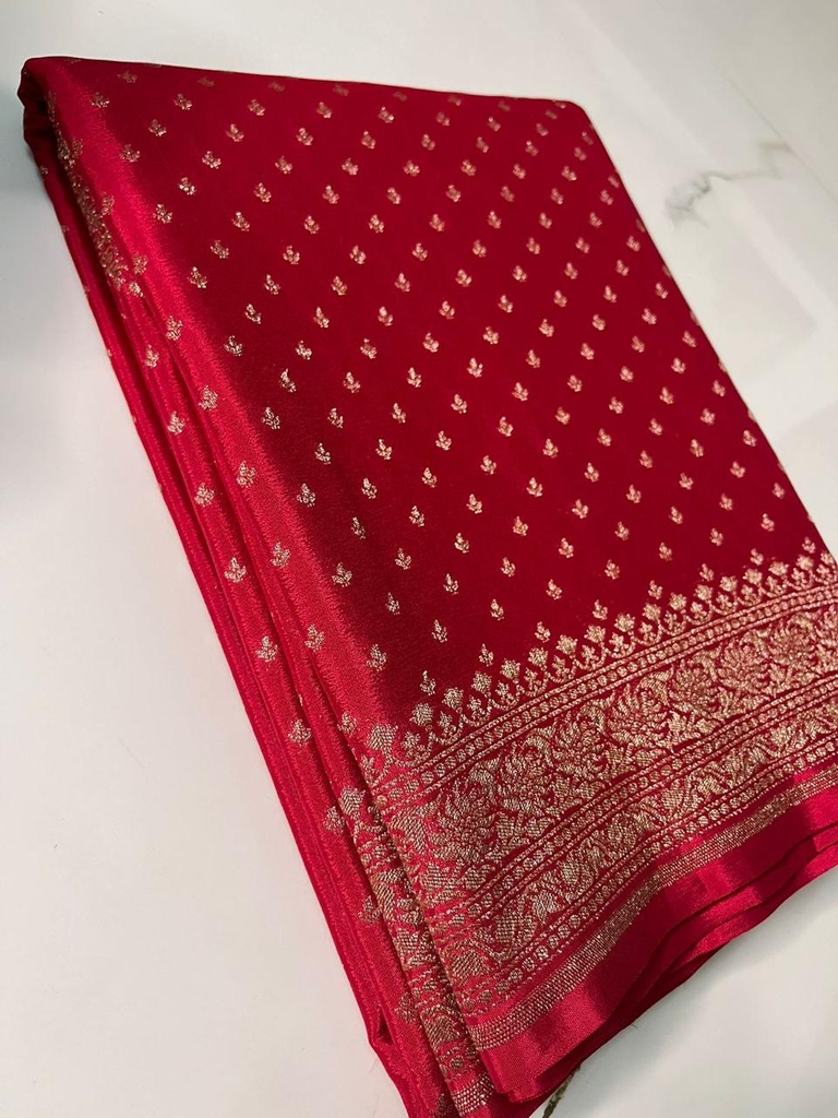 Shree-Pure Khaddi Crepe Chiffon Saree