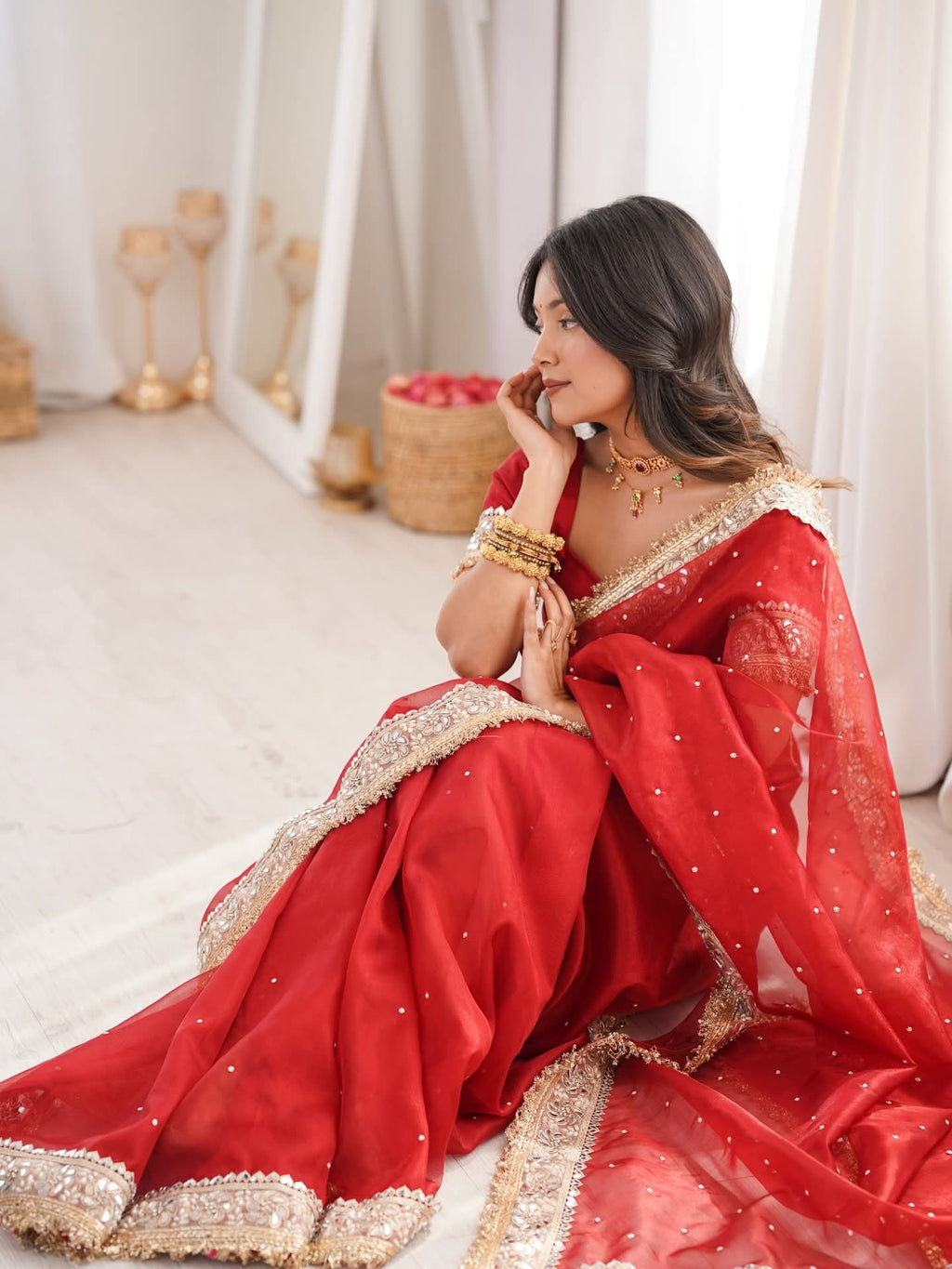 Janki - Tissue Silk Handwork Saree