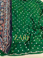 Sima | Handcrafted Ajrakh Bandhej Couture Saree [Dispatch from September 15th]
