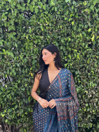 Tripthi - Pure Modal Hand stitched Mirror Designer Saree