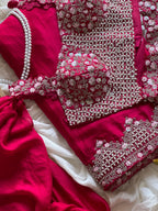 Avantika - Ready-to-Wear Crepe Saree with Adorned Pearl Embellishment