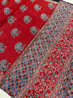 Gulnar - Pure Modal Ajrakh saree