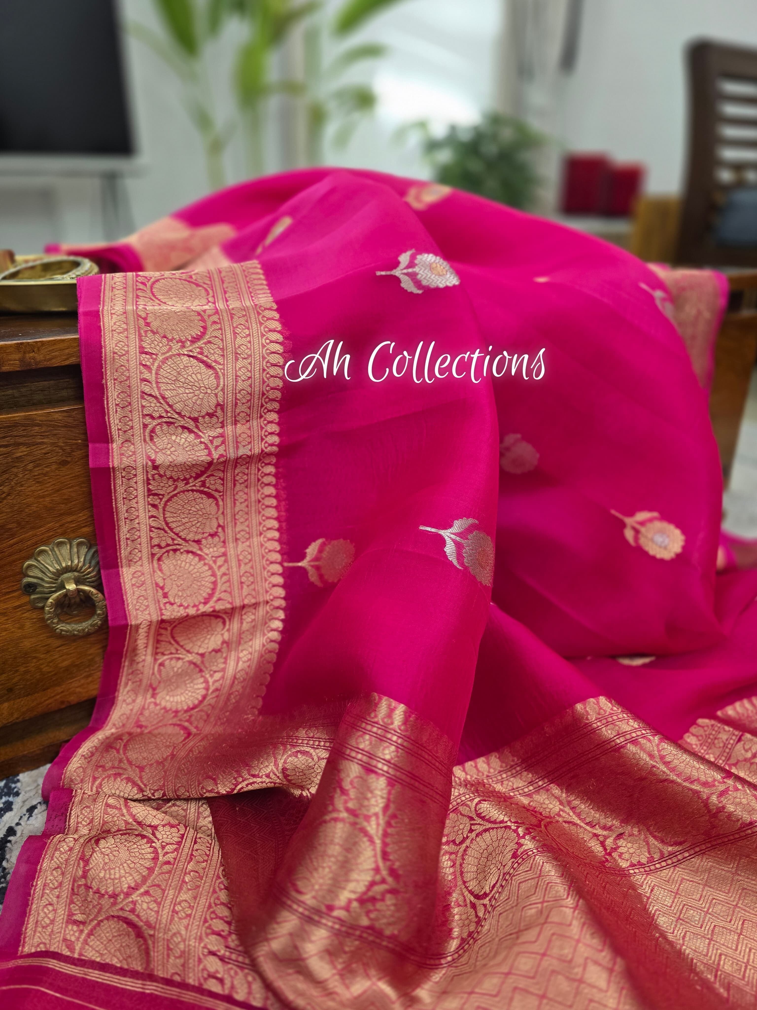 Chahat - Handwoven Kaduwa Kora Silk Saree