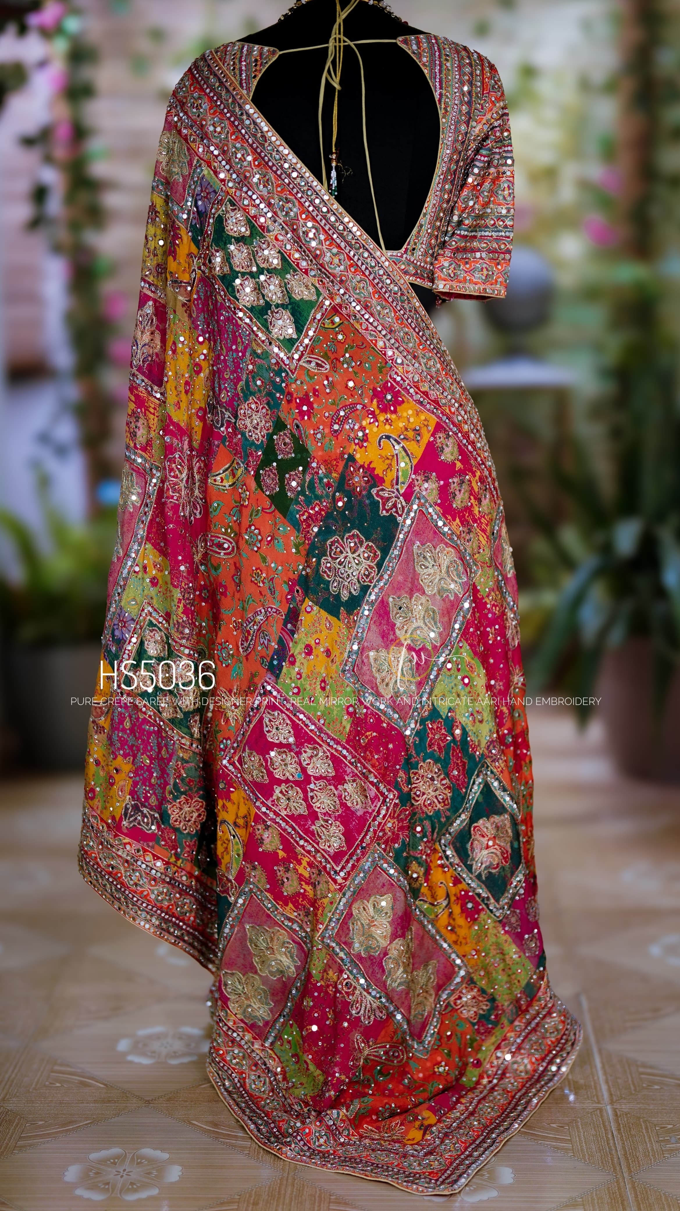 Alika - Designer Chinon Handwork Saree
