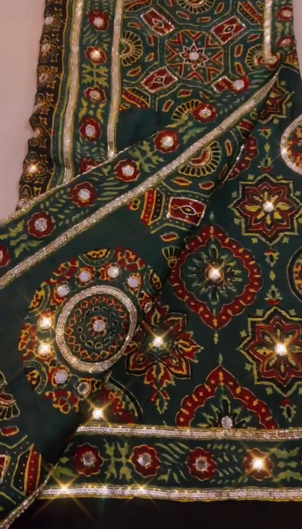 Sravti - Designer Ajrakh Handworked Saree