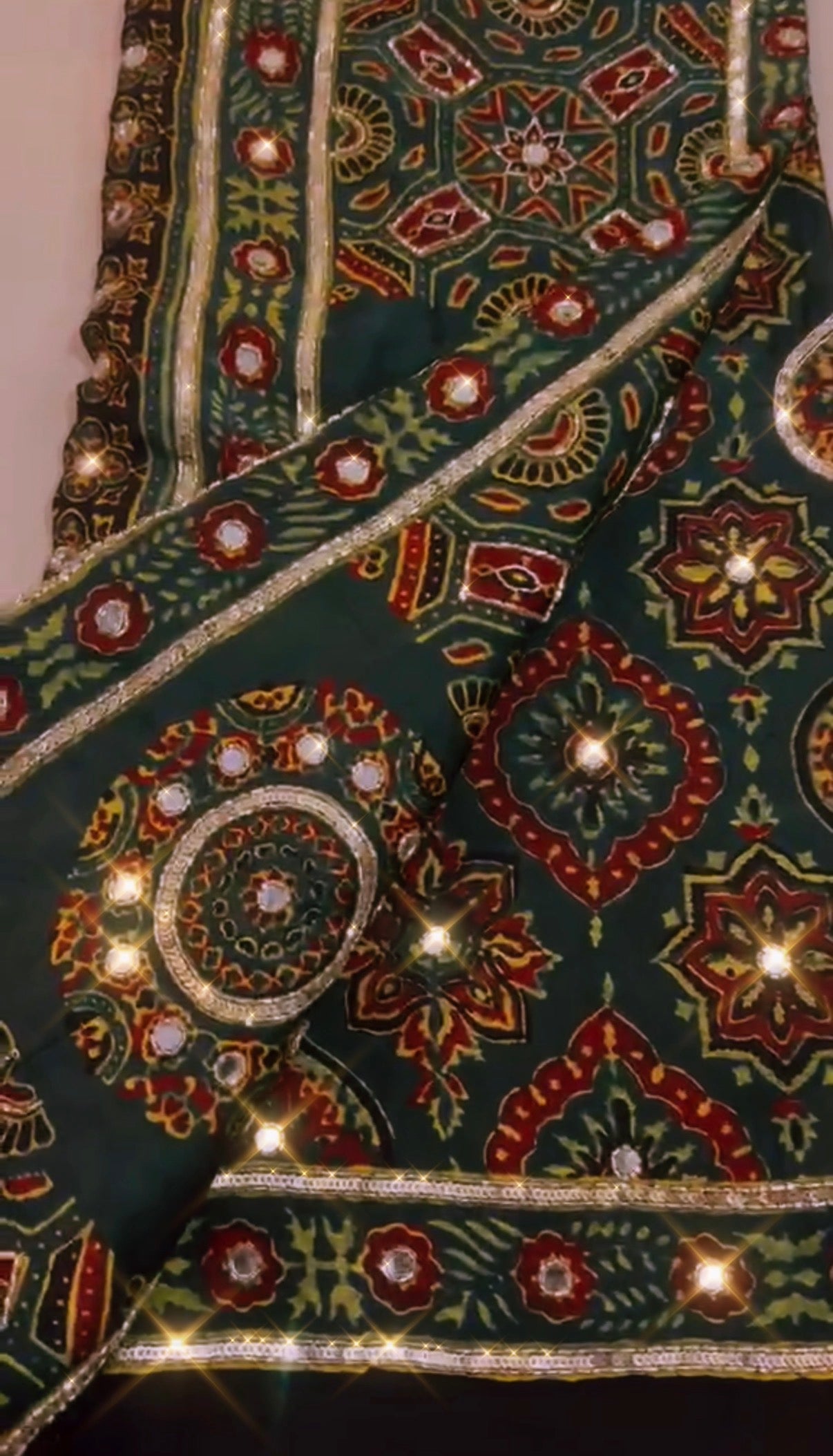 Sravti - Designer Ajrakh Handworked Saree