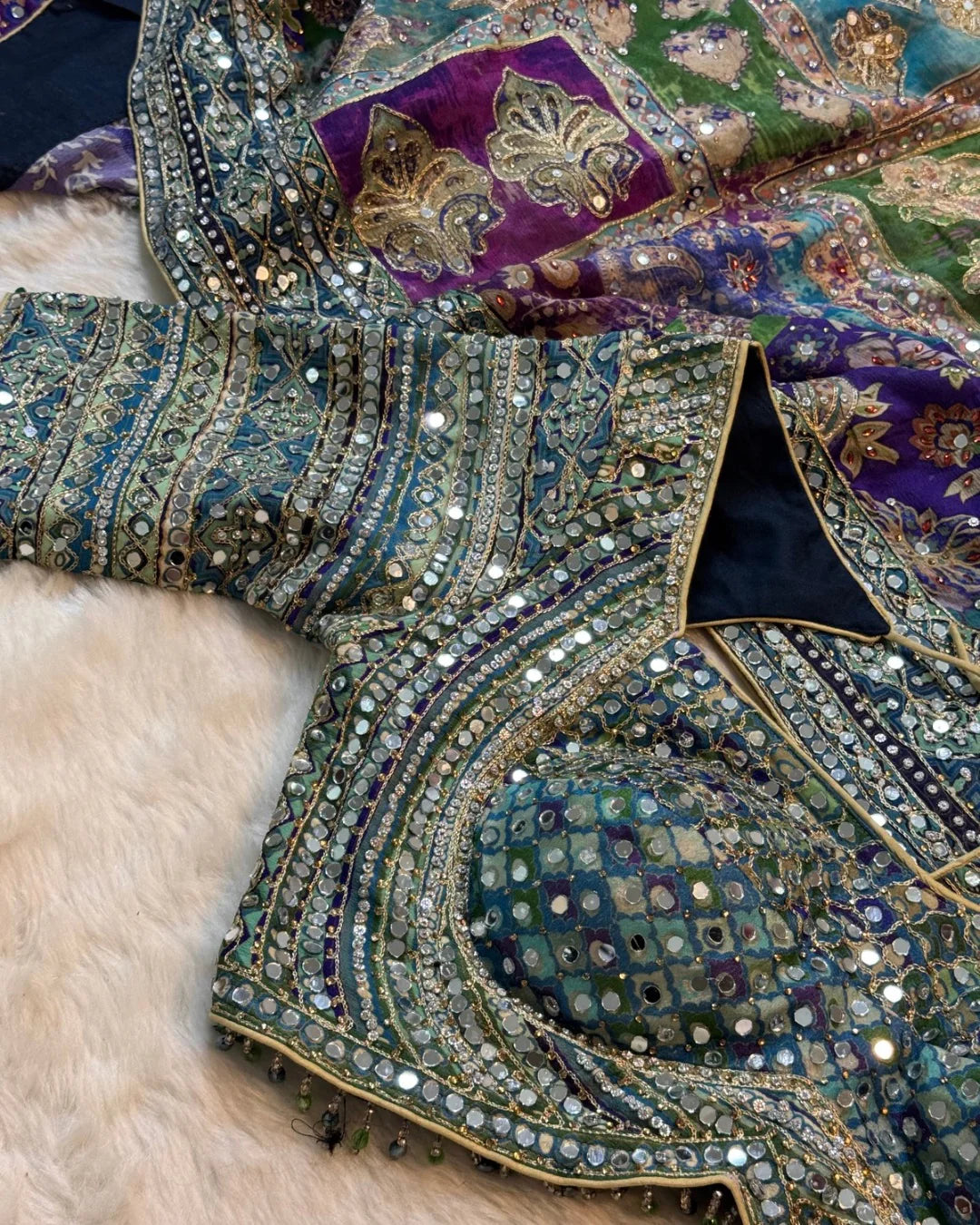 Shagun - Designer Chinon Handwork Saree