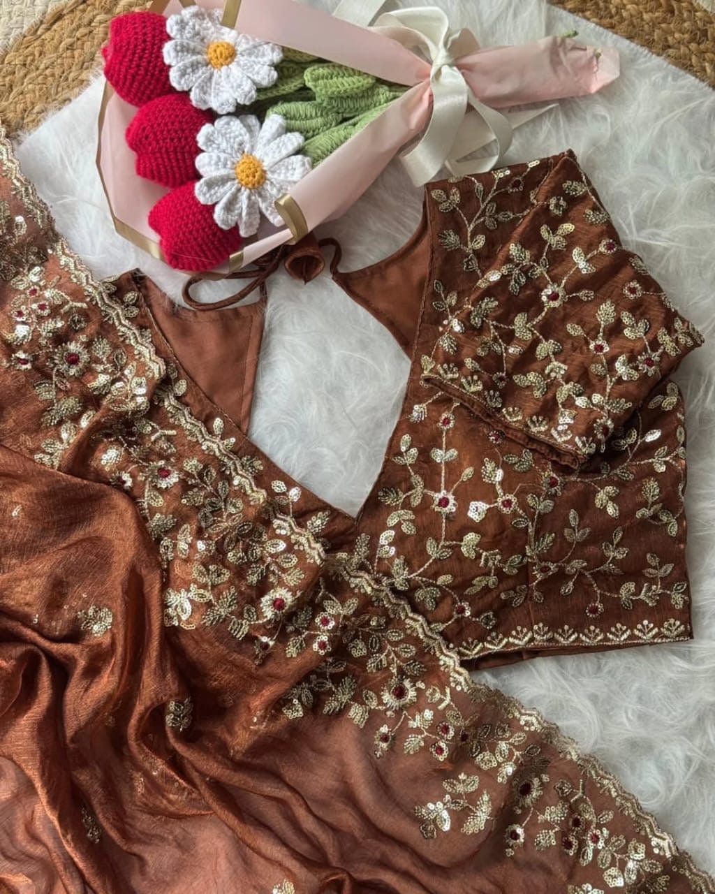 Arti - Chiffon Saree with Sequin & Embellishment Work