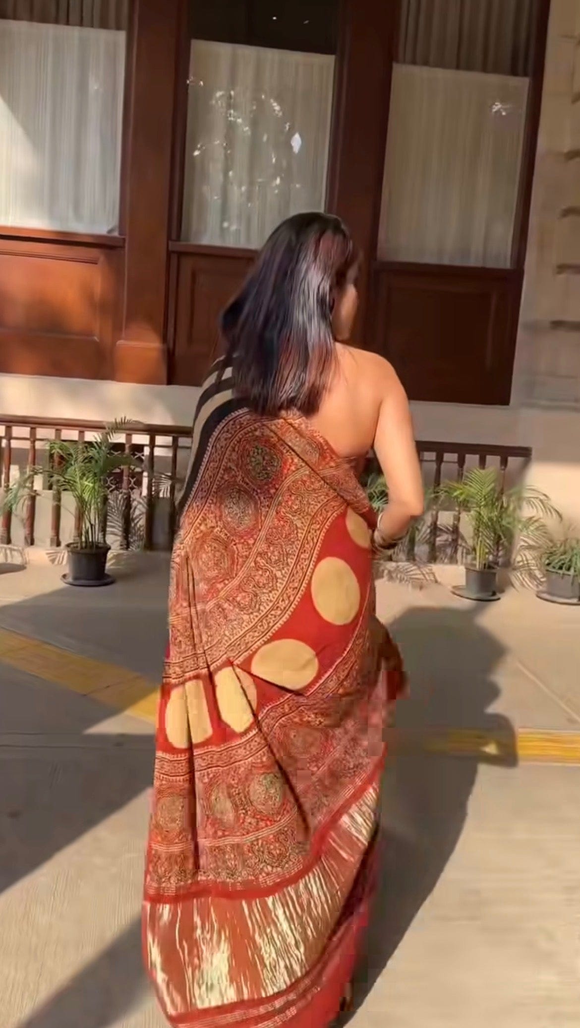 Mehr - Pure Handblock Ajrakh Dola Silk Saree