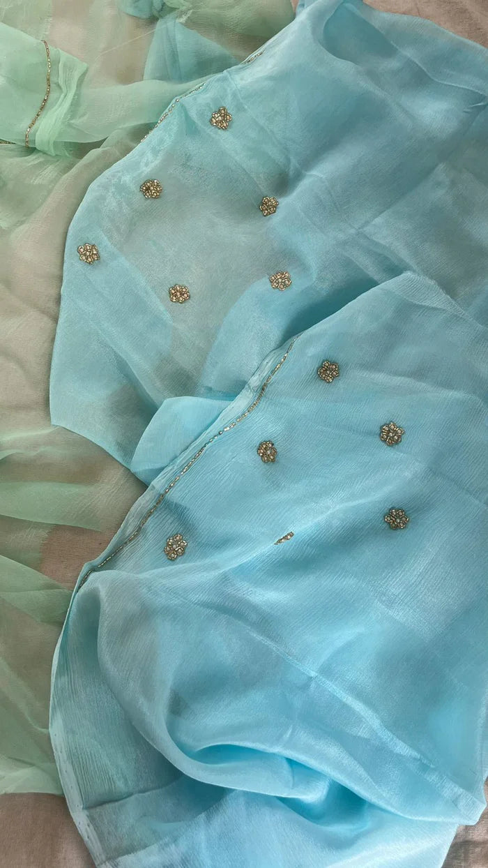 Avaria - Pure Chiffon Saree with Handwork