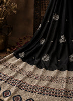 Diva | Handcrafted Ajrakh Couture Saree [Ready to Dispatch]
