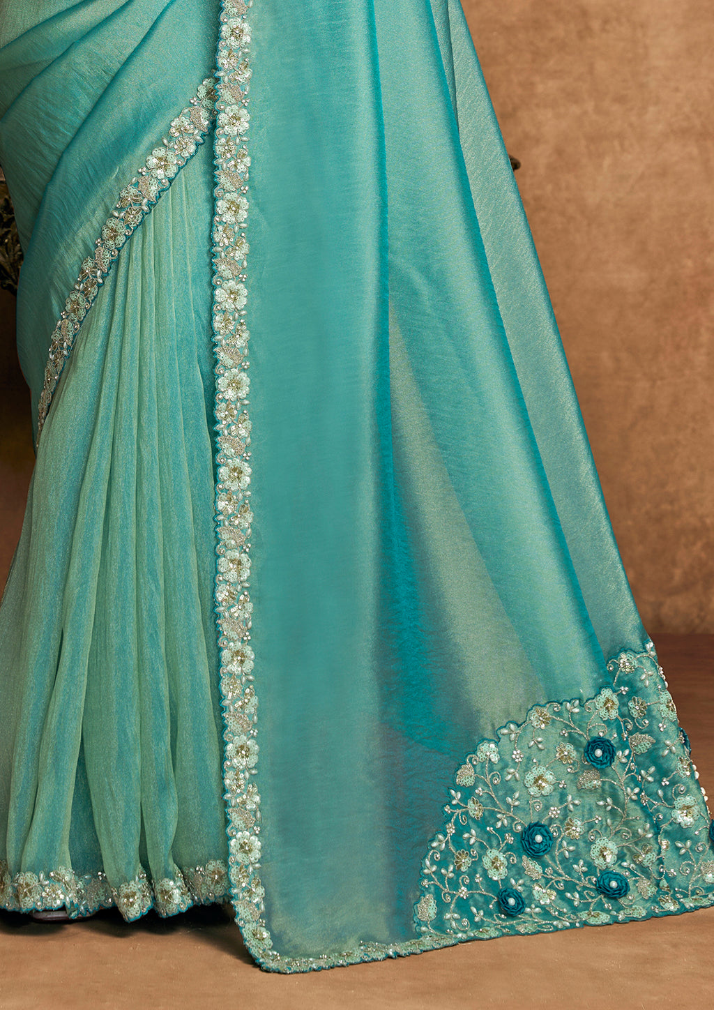 Malina - Designer Organza Satin Silk Saree