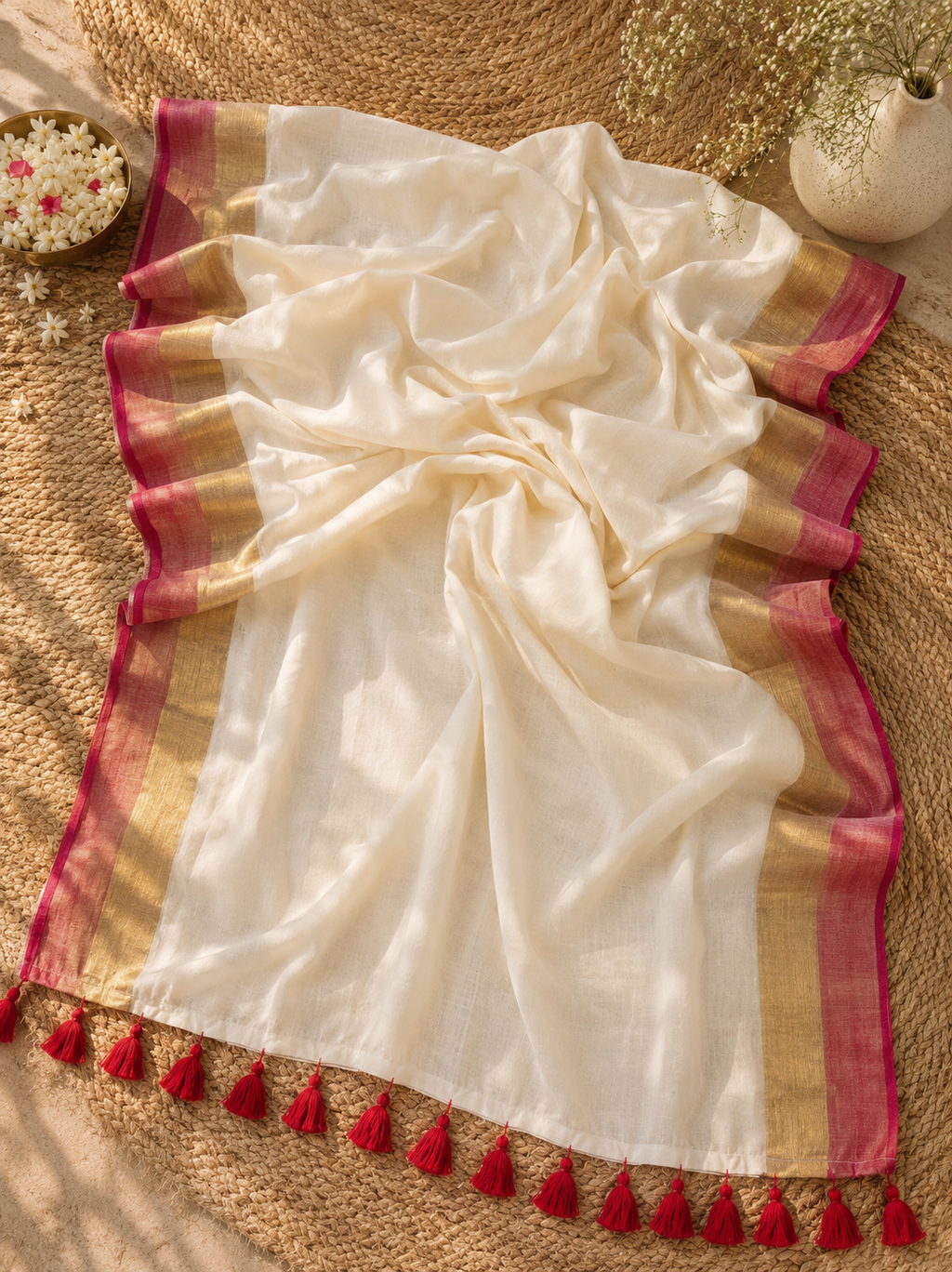 Varsha - 120 Mul Mul Handloom Cotton Saree