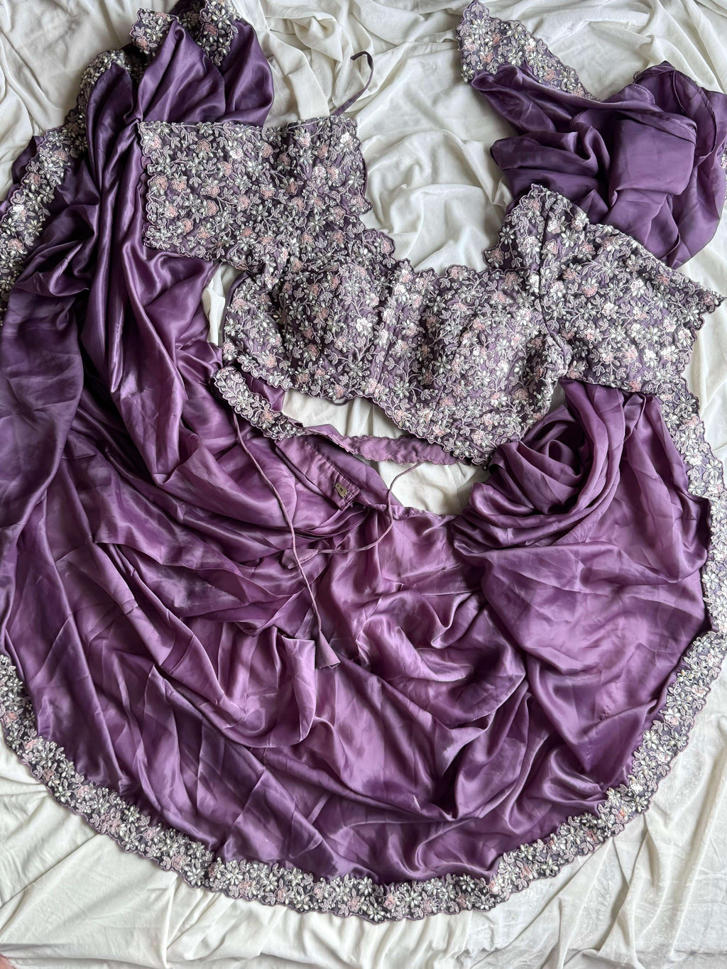 Lata - Soft Space Silk Designer Ready to Wear Saree