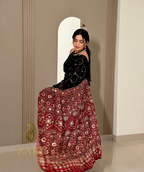 Rudrani | Handcrafted Ajrakh Couture Saree