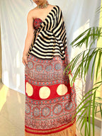 Mehr - Pure Modal Silk Ajrakh Hand Block Printed Saree