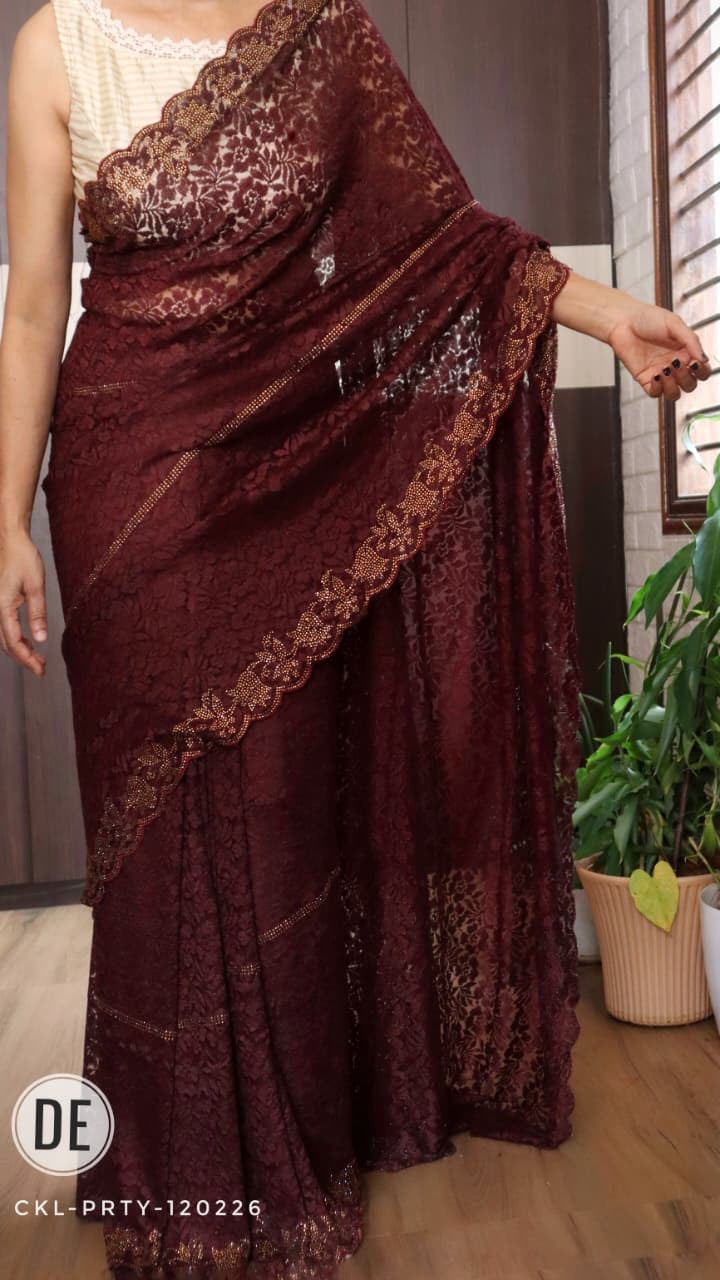 Moushmi - Designer Cocktail Lace Saree