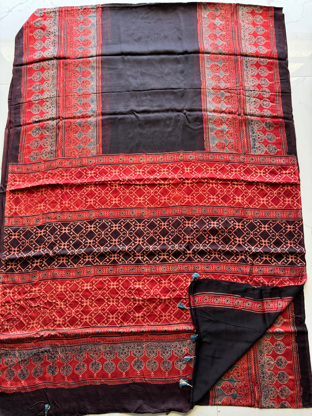 Maika  - Pure Modal Ajrakh saree