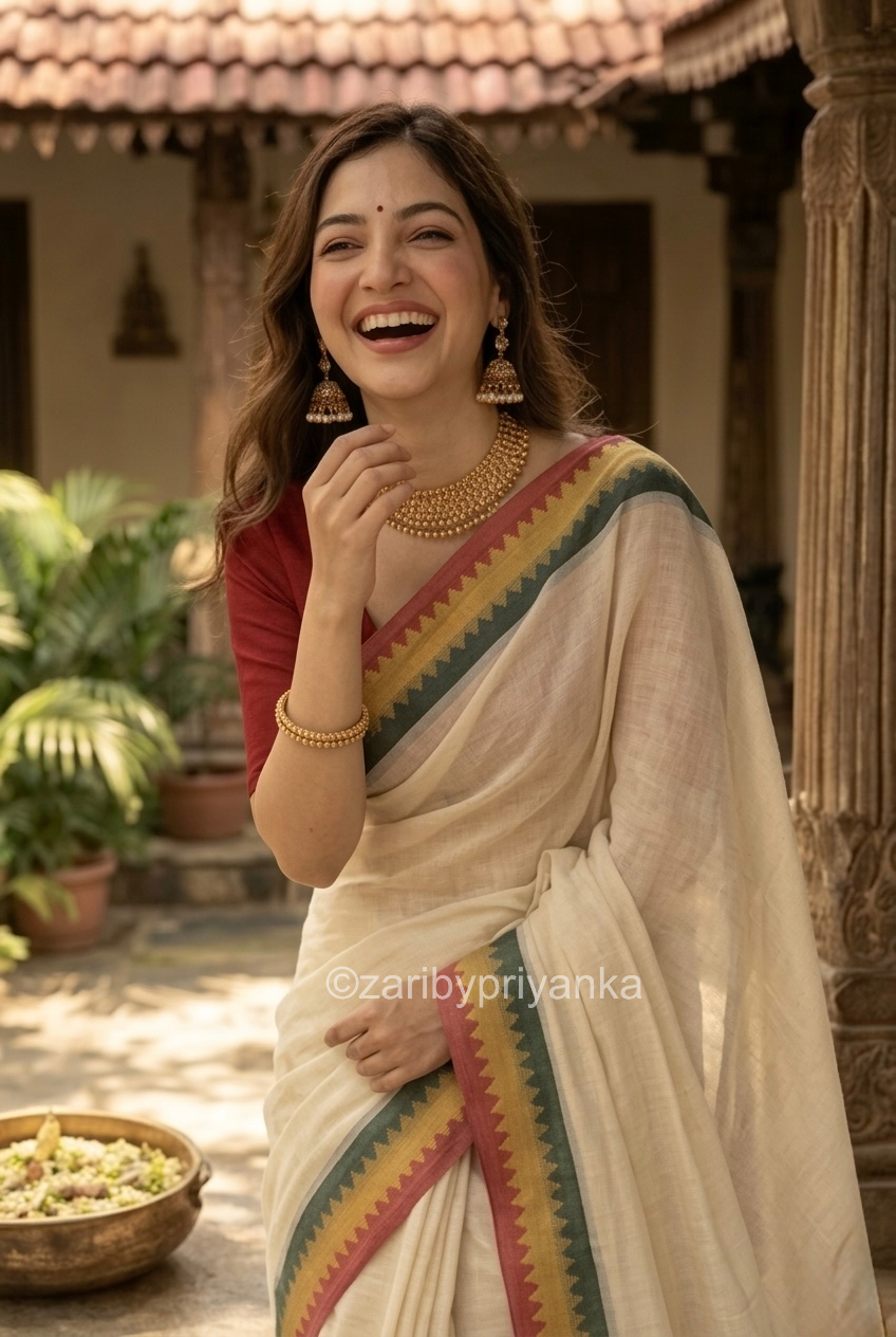 Anchal - Pure Mul Mul Handwoven Saree