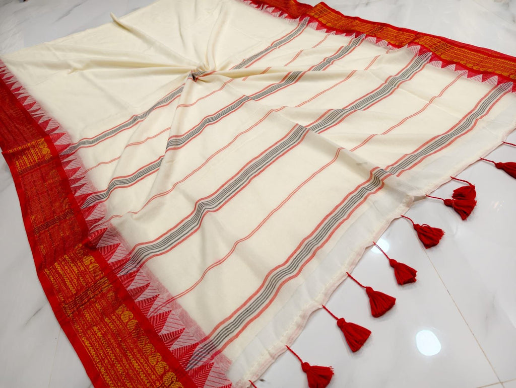Savisha - 120 Mul Mul Handloom Cotton Saree