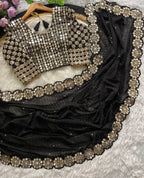 Sharvari - Designer Georgette Saree with Mirror work
