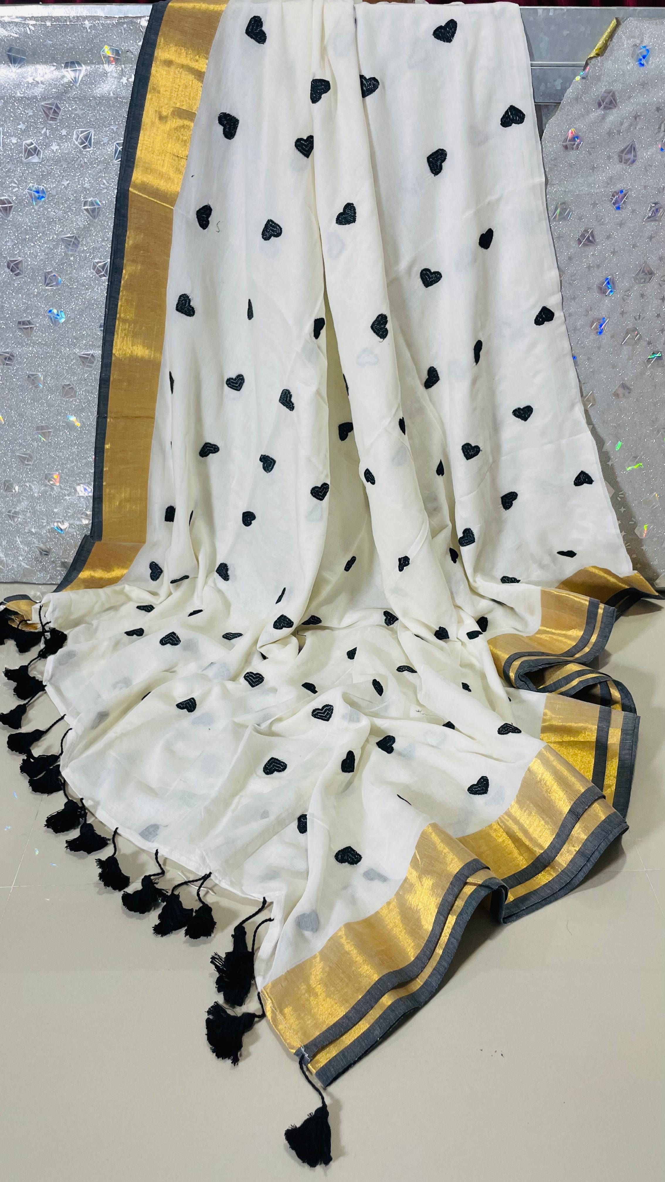 Saranya - 120 Mul Mul Handloom Cotton Saree