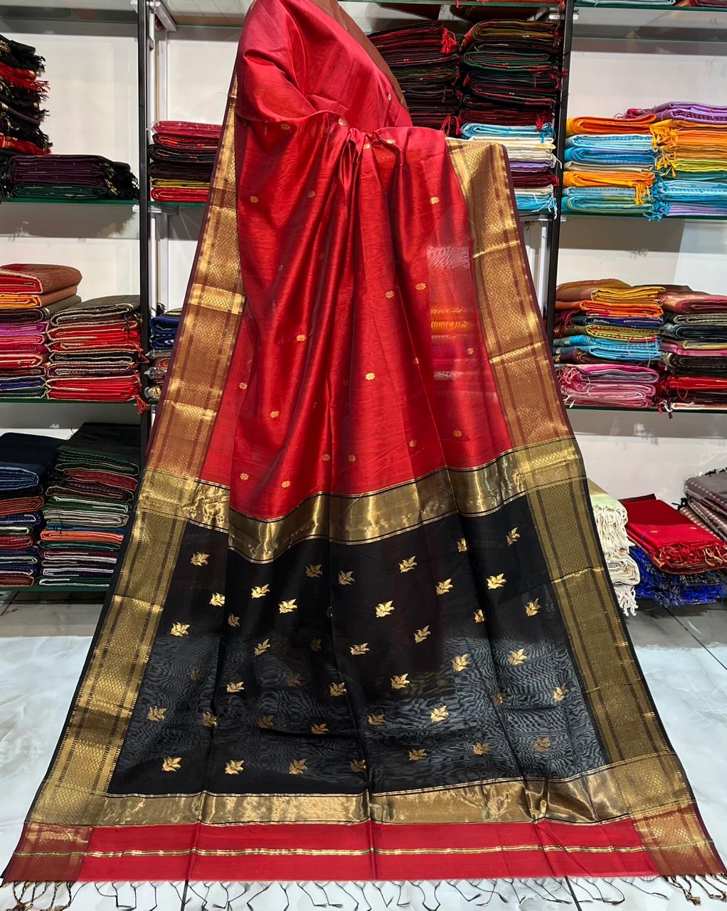 Mudra - Pure Maheswari Silk Saree