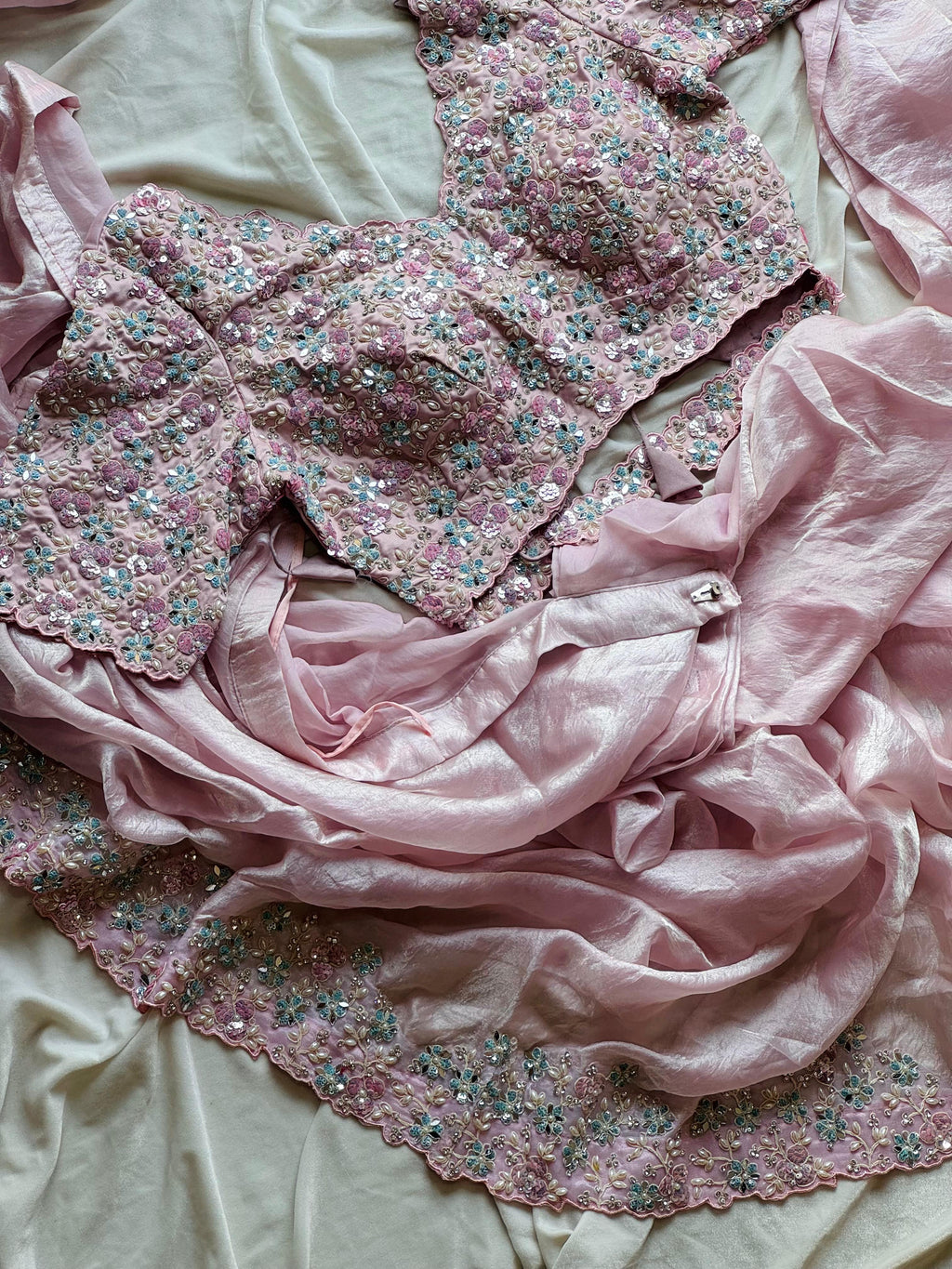 Pinki - Blush Pink Ready-to-Wear Minute Saree