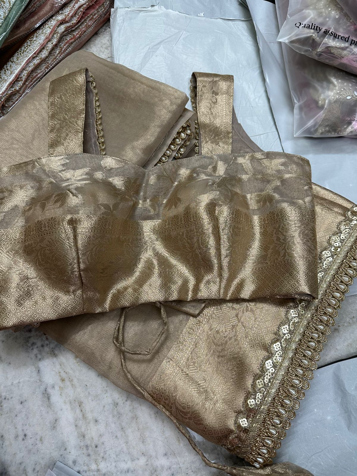 Sarangi - Gold Tissue Saree