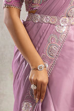 Pinki - Designer Satin Saree