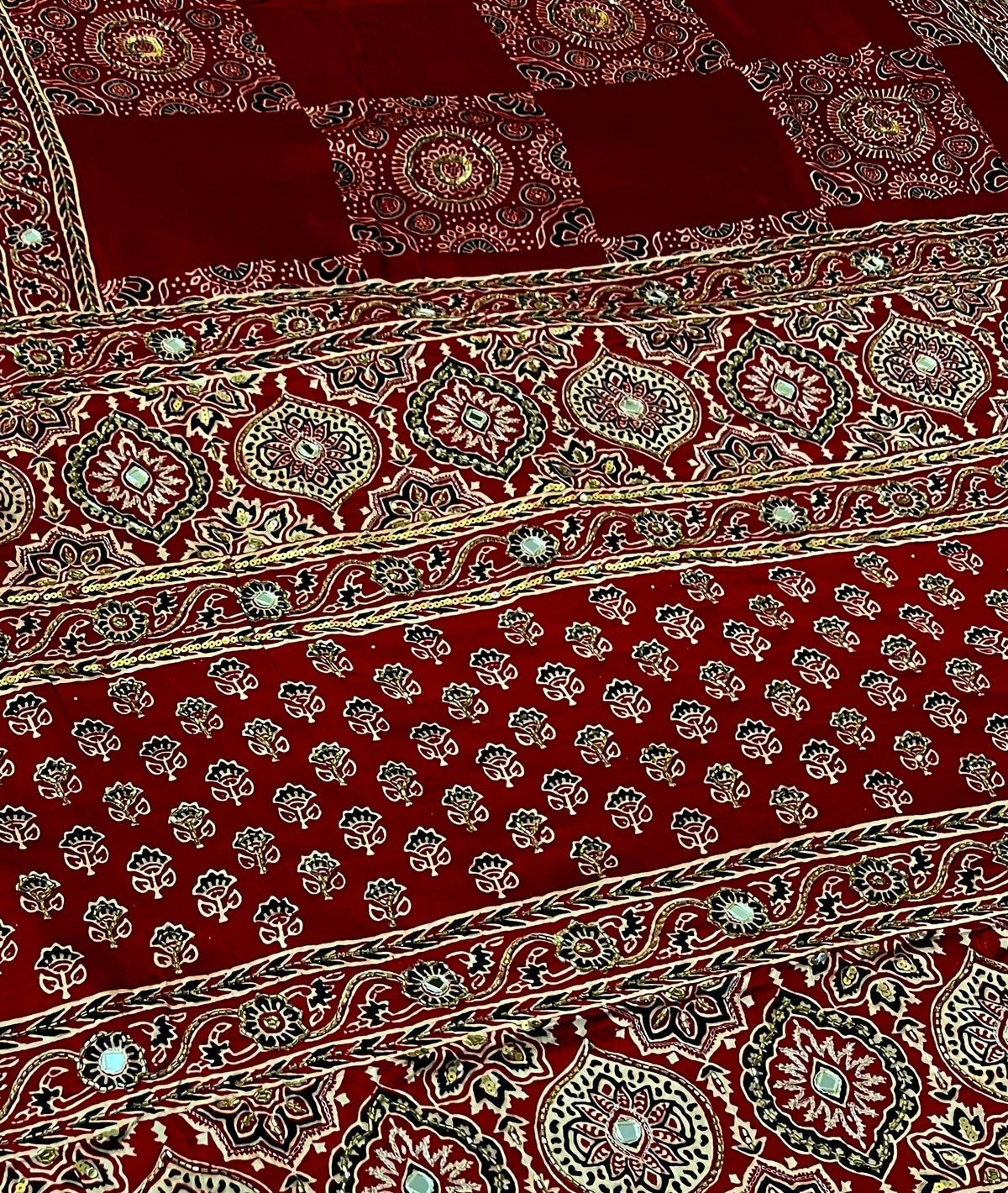 Jumka | Handcrafted Ajrakh Couture Saree [Ready to Dispatch]