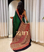 Apsara | Handcrafted Ajrakh Bandhej Couture Saree