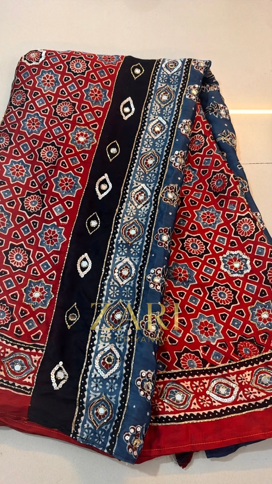 Aayat | Handcrafted Ajrakh Couture Saree