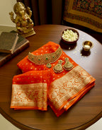 Liya - Georgette saree with gold butties