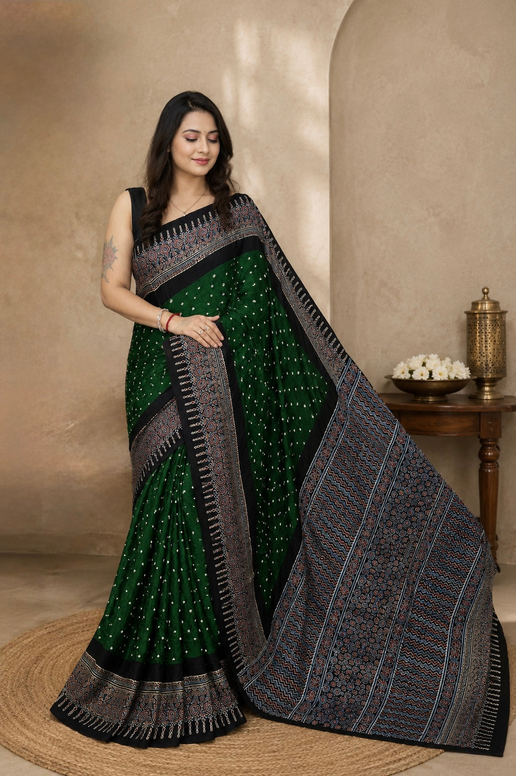 Tiyara - Pure Modal Ajrakh saree