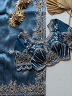 Ravisha - Designer Tissue Handwork Saree