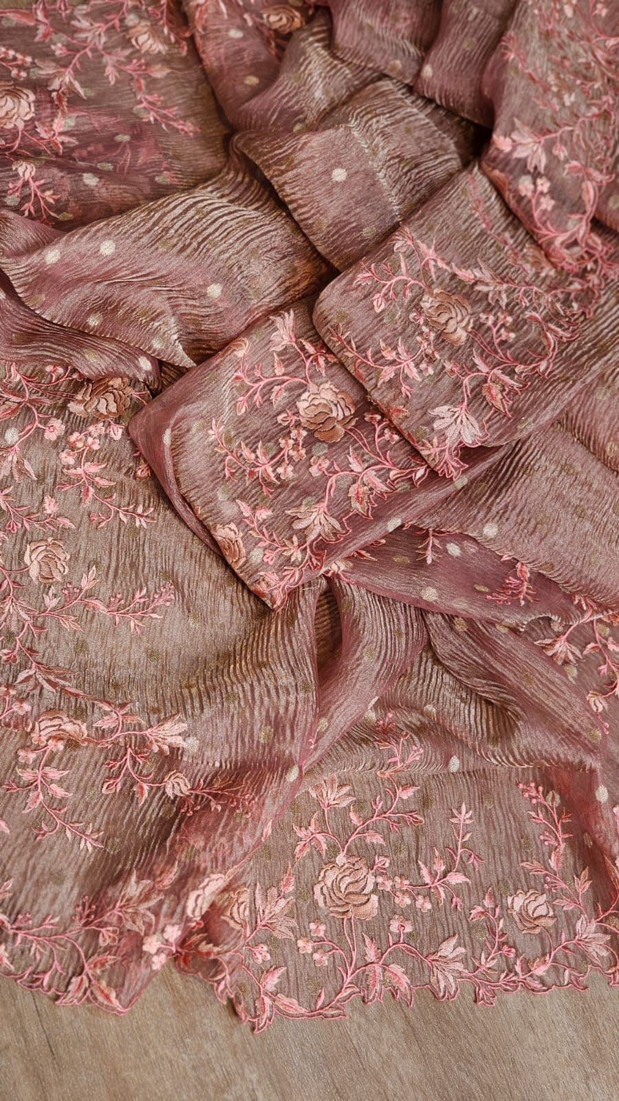 Mirra - Pure Banarasi Crush Tissue Silk Saree